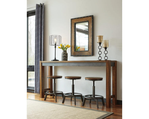 Long Counter Height Dining Table – 72" Two-Tone Brown
