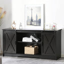 Farmhouse Barn Door TV Stand with Storage