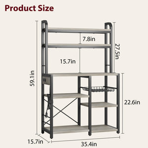 5-Tier Baker's Rack with Power Outlets & Wire Basket