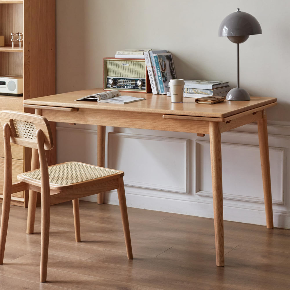 Extendable Solid Oak Dining Table – 49" to 77", Seats 6–10