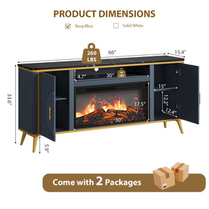 Fluted Electric Fireplace TV Stand for TVs up to 80"