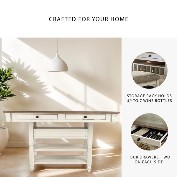Rectangular Counter Dining Table with Storage