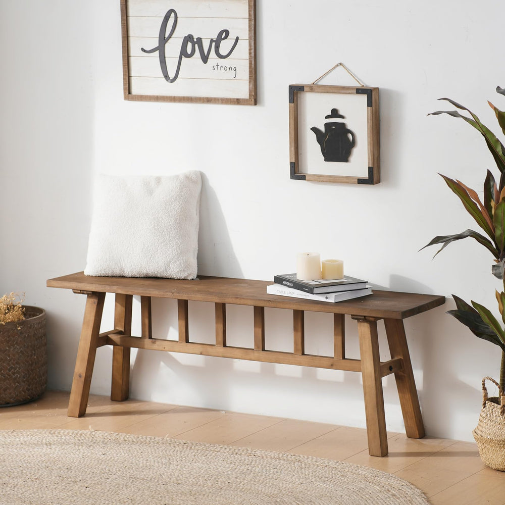 Solid Wood Entryway Bench