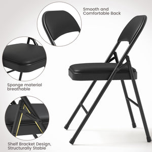 5-Piece Folding Table and Chair Set with Metal Frame