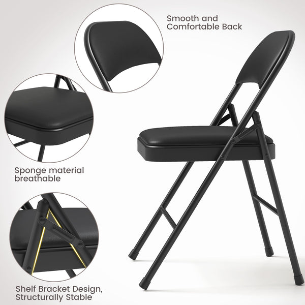 5-Piece Folding Table and Chair Set with Metal Frame