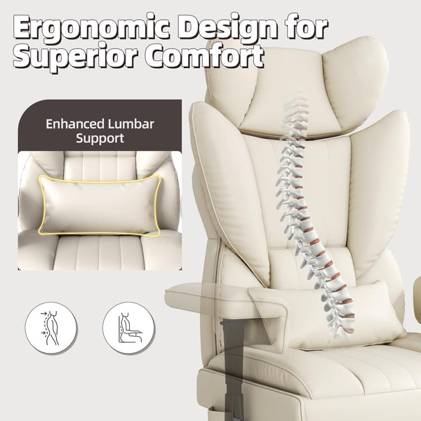 Big and Tall Heated Massage Reclining Office Chair with Lumbar Support