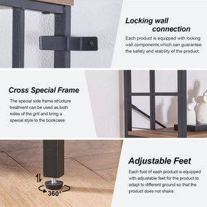Industrial 7-Tier Double Wide Bookshelf