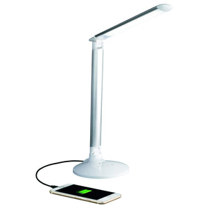 LED Desk Lamp with Voice Control & USB Charging