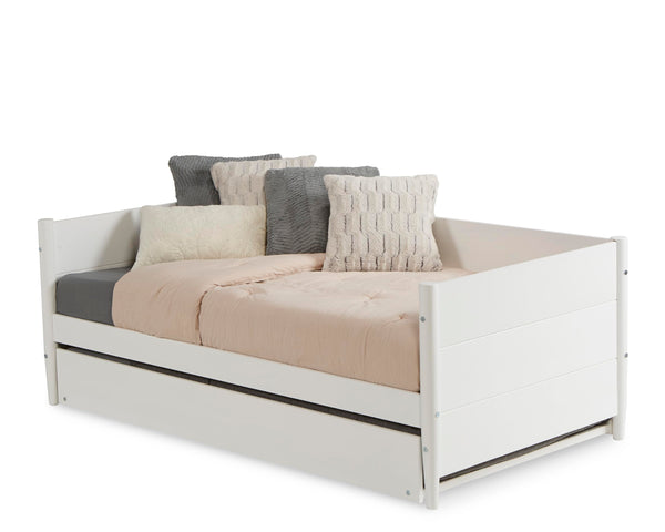 Mid-Century Modern Twin Daybed with Trundle — Solid Wood