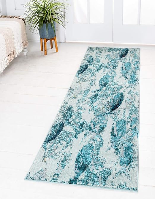 Coastal Marine Area Rug – Light Blue, Multiple Sizes