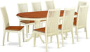 7-Piece Oval Dining Table Set with Butterfly Leaf & 6 Chairs