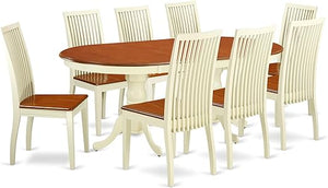7-Piece Oval Dining Table Set with Butterfly Leaf & 6 Chairs