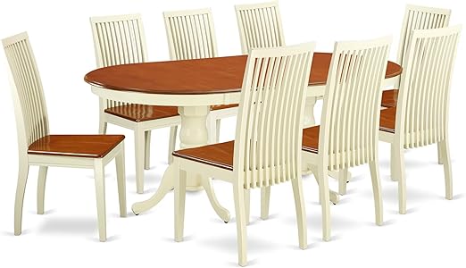 7-Piece Oval Dining Table Set with Butterfly Leaf & 6 Chairs