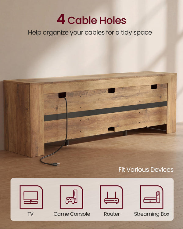 Farmhouse TV Stand with Storage Cabinets — 58" or 70" Media Console
