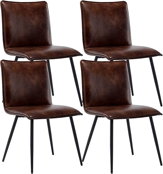 PU Leather Upholstered Dining Chairs Set of 4