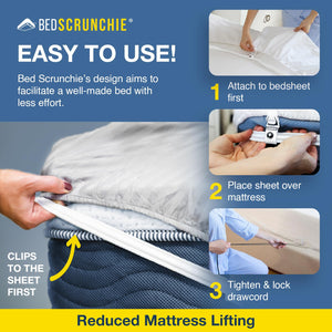 Bed Sheet Holder Straps with 360° Tightener & Gripper Clips