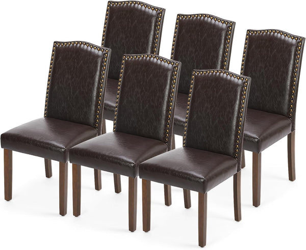 Dining Chairs Set with Wooden Legs & Padded Seat