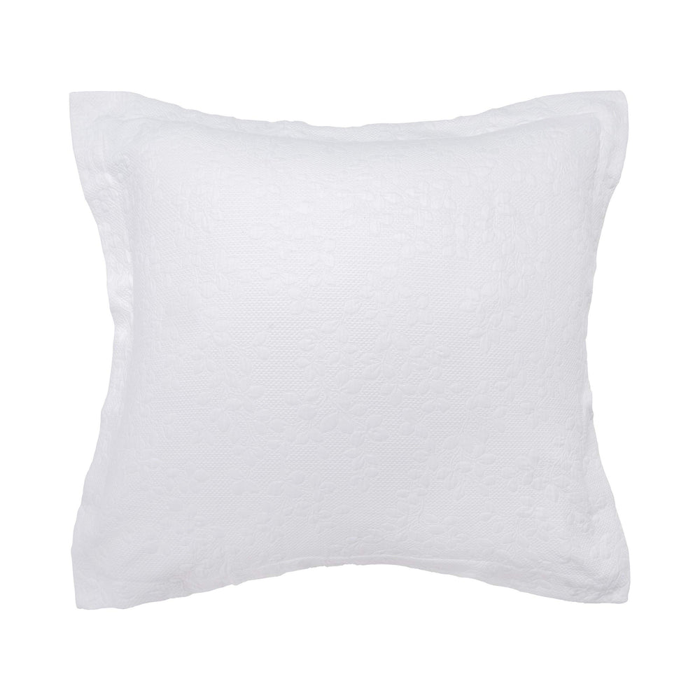 Jardin Matelasse Euro Pillow Sham – 26" x 26" White Cotton