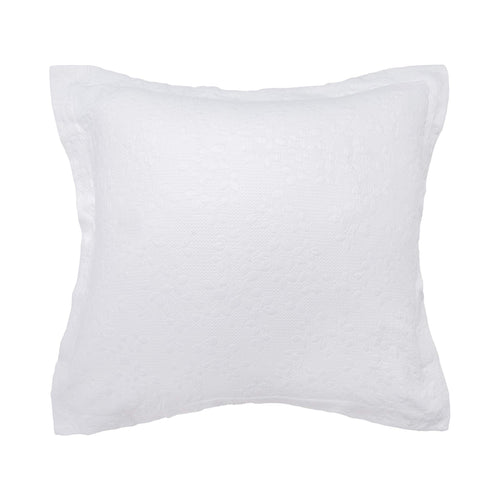 Jardin Matelasse Euro Pillow Sham – 26" x 26" White Cotton