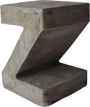 Concrete Hourglass Accent Side Table