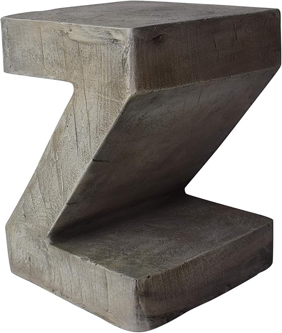 Concrete Hourglass Accent Side Table