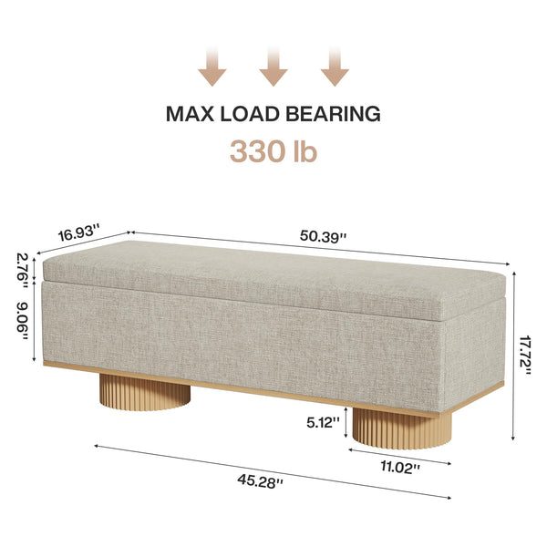 Storage Bench with Padded Seat & Flip-Up Storage