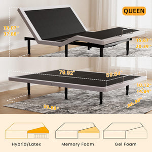 Electric Adjustable Bed Frame with Wireless Remote