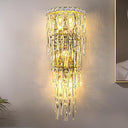 Crystal Wall Sconce Light Fixture – 3-Tier E12 Dimmable Indoor Wall Lamp