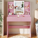 Small Vanity Desk with Mirror and Lights