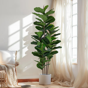 Faux Fiddle Leaf Fig Tree – Artificial Ficus Indoor Plant