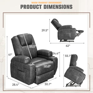 Power Lift Recliner Chair with Massage & Storage