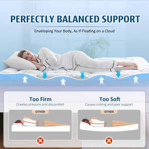Dual Layer 4 Inch Memory Foam Mattress Topper