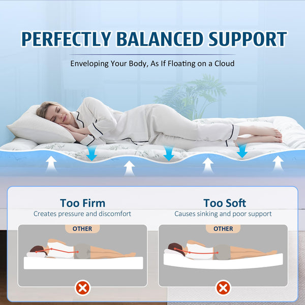 Dual Layer 4 Inch Memory Foam Mattress Topper