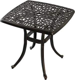 Cast Aluminum Square Outdoor Side Table – Set of 1 or 2