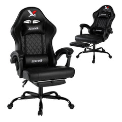High Back Gaming Chair with Footrest & Lumbar Support