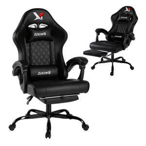 High Back Gaming Chair with Footrest & Lumbar Support