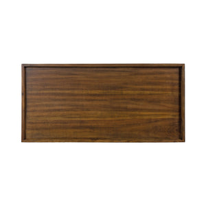 Mid-Century Wood Coffee Table with Tapered Legs & Adjustable Feet