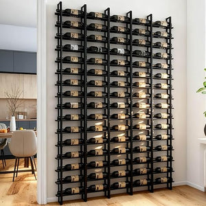 Wall Mounted Metal Wine Rack with Horizontal Bottle Storage