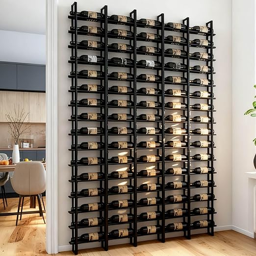 Wall Mounted Metal Wine Rack with Horizontal Bottle Storage