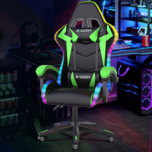 RGB Gaming Chair with Footrest & Lumbar Support
