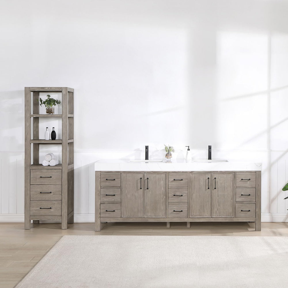 84" Free Standing Double Basin Vanity Set