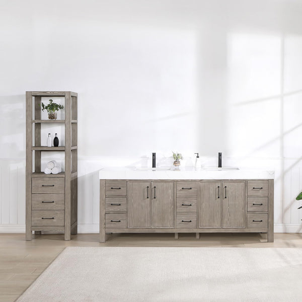 84" Free Standing Double Basin Vanity Set