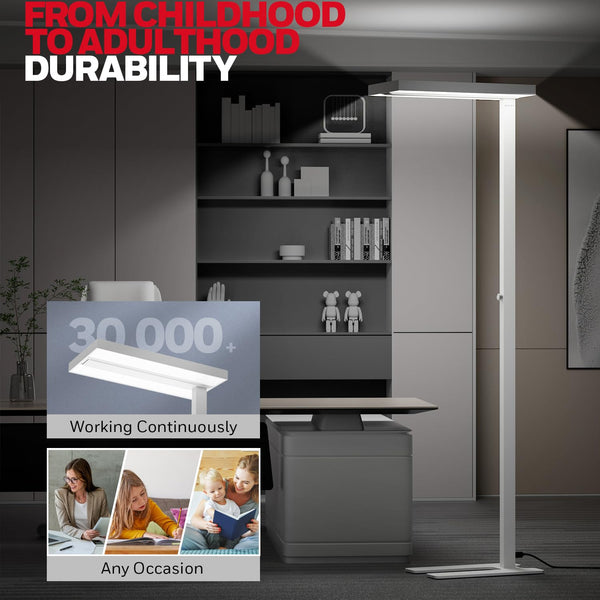 LED Floor Lamp with Eye Protection & Dimmer