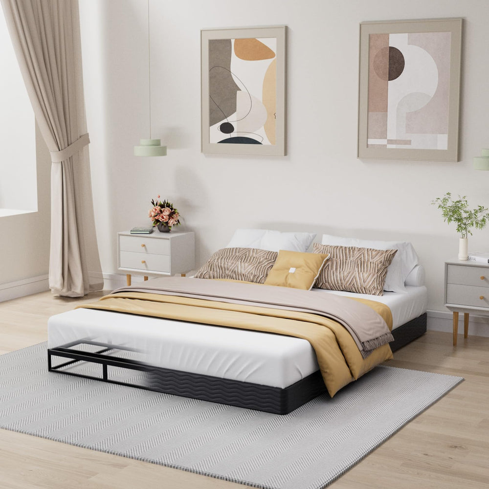 5-Inch Low Profile Box Spring with Fabric Cover & Heavy Duty Metal Frame