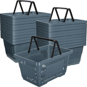 Plastic Shopping Baskets with Handles — Set of 20