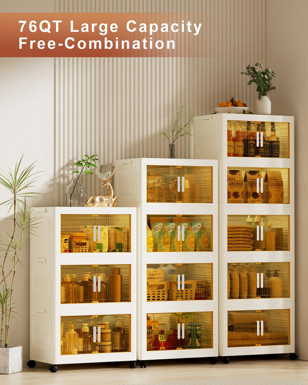 Stackable Storage Bins with Lids & Wheels