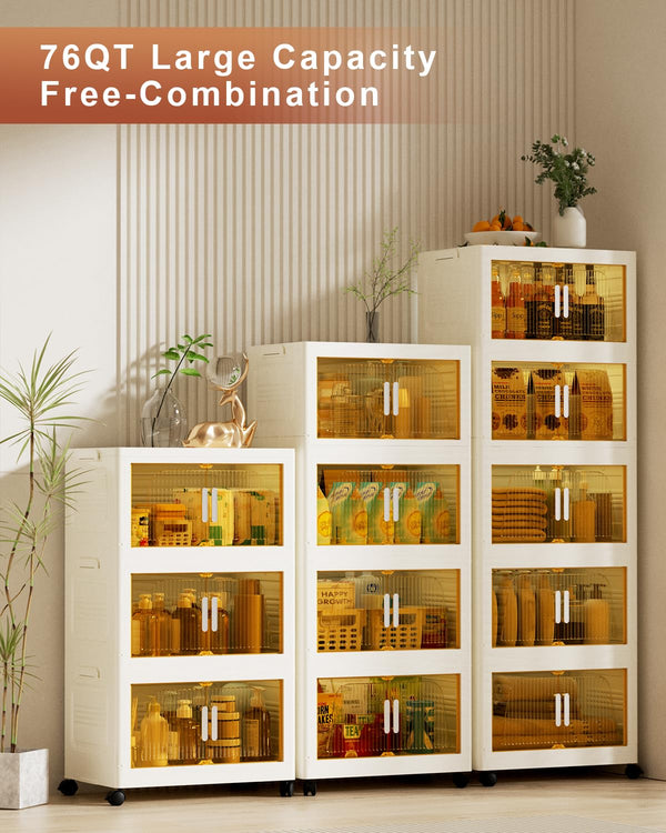 Stackable Storage Bins with Lids & Wheels