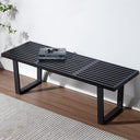 Industrial Wood Entryway Bench with Metal Frame