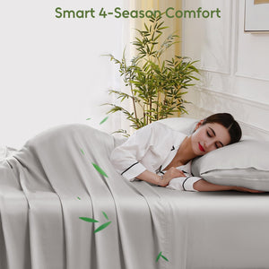 Bamboo King Bed Sheet Set – 4-Piece, 300 Thread Count, Deep Pocket
