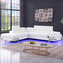 L-Shaped Sectional Sofa with LED Lighting, Bluetooth & USB Ports